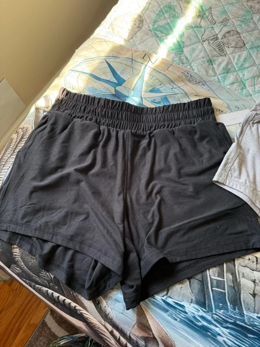 NWT Buttercore Elastic Waist Shorts Set - Black & Light Gray - Picture 6 of 15